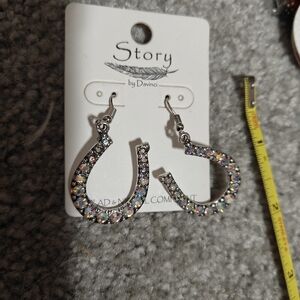Silver Sparkle Horseshoe Earrings